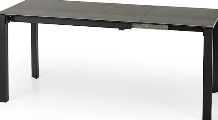 Stól rozkładany Biviely 120-180 cm ceramiczny blat szary / czarny