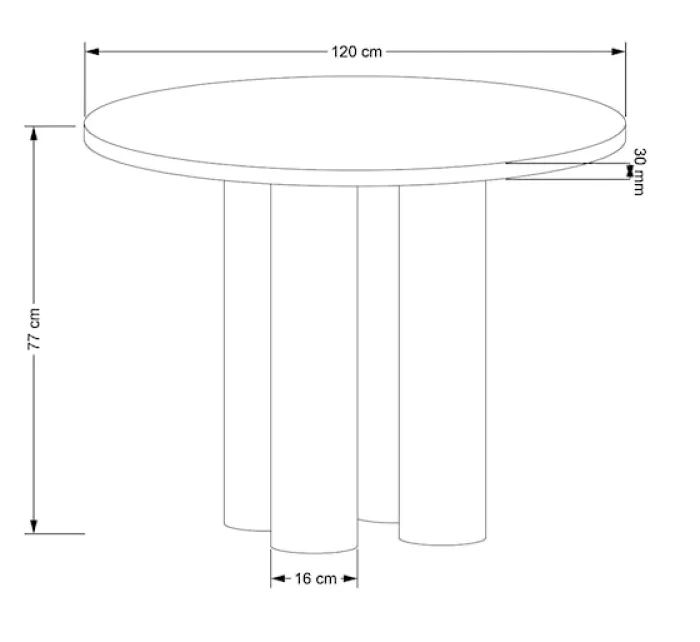 Stół okrągły Divisolity średnica 120 cm dąb naturalny