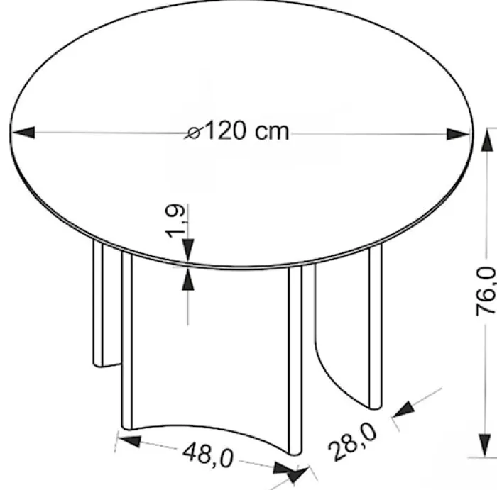 Stół okrągły do jadalni Caldo 120 cm orzech