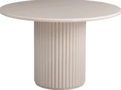 Stół okrągły do jadalni Prinise 120 cm taupe wysoki połysk