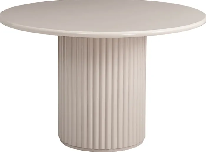 Stół okrągły do jadalni Prinise 120 cm taupe wysoki połysk