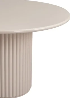 Stół okrągły do jadalni Prinise 120 cm taupe wysoki połysk