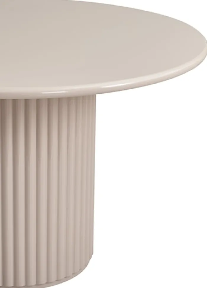 Stół okrągły do jadalni Prinise 120 cm taupe wysoki połysk