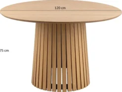 Stół okrągły Gimmar dąb z lamelową podstawą 120 cm