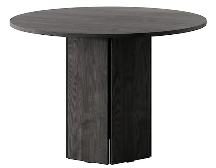Stół okrągły Hexa 110 cm Jesion Portland Czarny