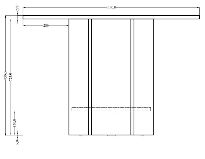 Stół okrągły Hexa 110 cm Jesion Portland Czarny