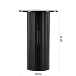 Stolik barowy Hydrown średnica 70 cm dąb czarny