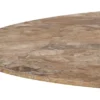 Stolik barowy Roshly średnica 80 cm trawertyn ceramiczny blat z metalową podstawą