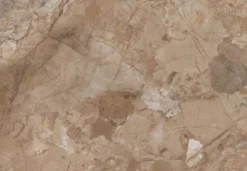 Stolik barowy Roshly średnica 80 cm trawertyn ceramiczny blat z metalową podstawą