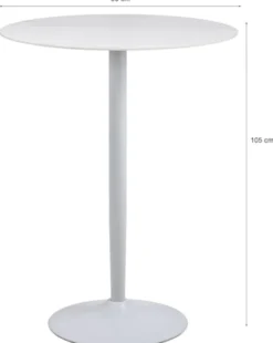 Stolik barowy Roshly średnica 80 cm czarny ceramiczny blat z metalową podstawą