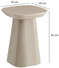 Stolik boczny Corriar 35x35 cm jasnoróżowy wysoki połysk