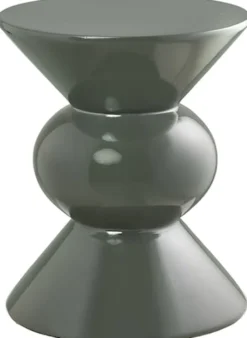 Stolik boczny Rosolina okrągły 34 cm zielony wysoki połysk