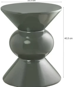 Stolik boczny Rosolina okrągły 34 cm zielony wysoki połysk