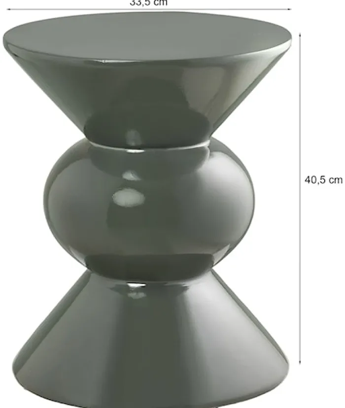 Stolik boczny Rosolina okrągły 34 cm zielony wysoki połysk