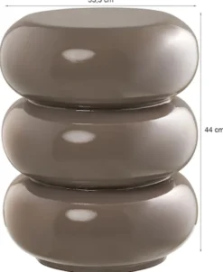 Stolik boczny Rosolina okrągły 35,5 cm brązowy wysoki połysk