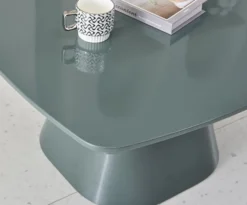 Stolik kawowy Adievent 80x80 cm szarozielony wysoki połysk