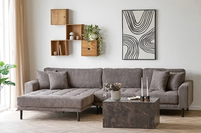 Stolik kawowy Asserves 60x80 cm brązowy marmur