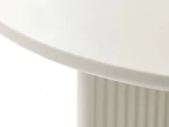 Stolik kawowy Athenise okrągły 80 cm podstawa krzyżowa lamele jasnoszary