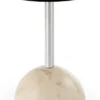 Stolik kawowy Calvane okrągły 40 cm brązowy/beżowy marmur