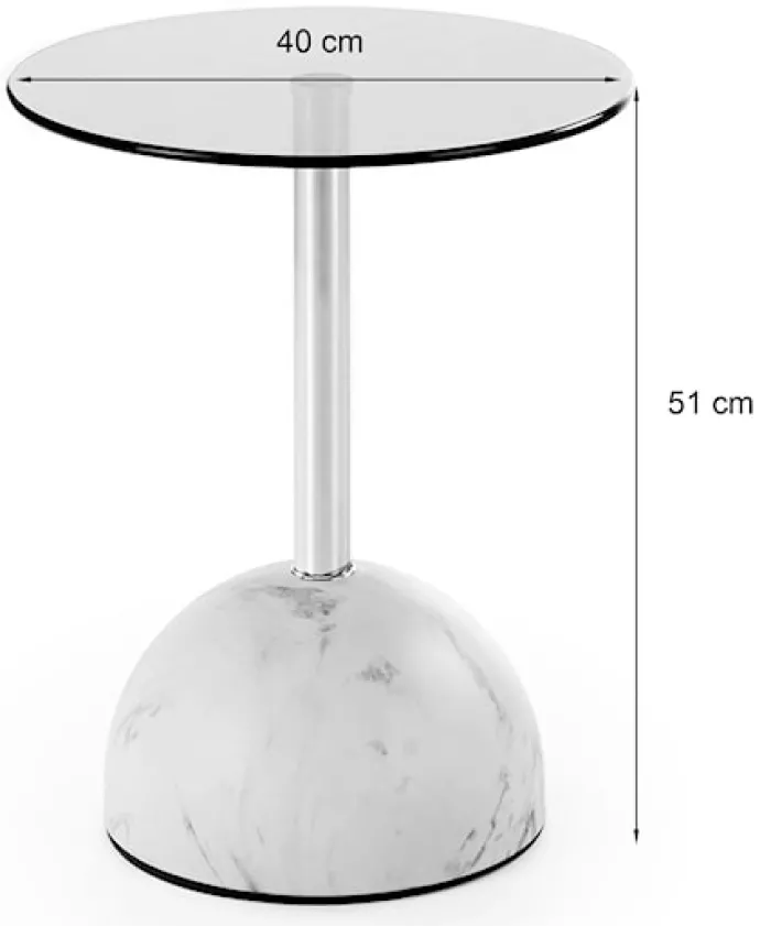Stolik kawowy Calvane okrągły 40 cm brązowy/beżowy marmur