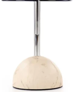 Stolik kawowy Calvane okrągły 40 cm brązowy/beżowy marmur