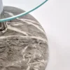 Stolik kawowy Calvane okrągły 40 cm transparentny/szary marmur