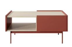 Stolik kawowy Color 97x65 cm z szufladami Ceglasty / Dąb Linea