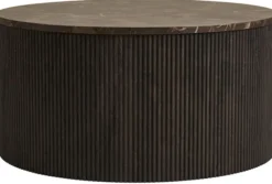 Stolik kawowy Cotven okrągły 80 cm brązowy marmur