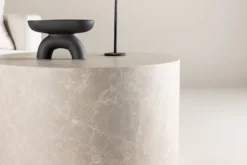 Stolik kawowy Dispect okrągły blat 80 cm beżowy