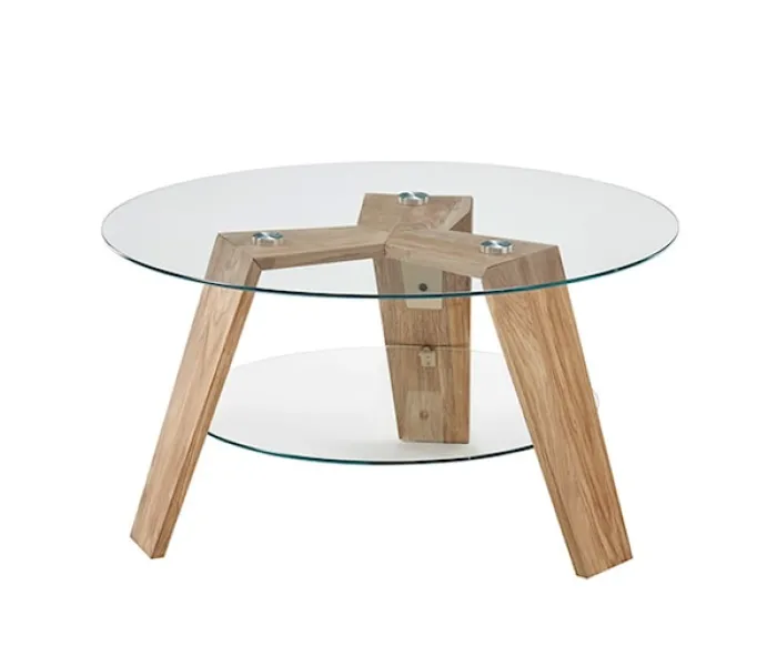 Stolik kawowy Hireell 75x75 cm ze szklanym blatem