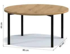 Stolik kawowy Kortala okrągły 80 cm dąb artisan