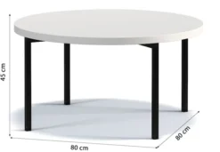 Stolik kawowy Kortala okrągły 80 cm biały mat