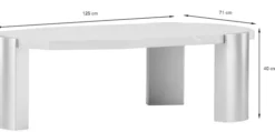 Stolik kawowy Kres 125x71 cm jasnoszary/dąb czarny