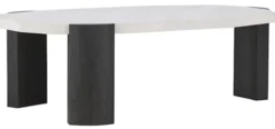 Stolik kawowy Kres 125x71 cm jasnoszary/dąb czarny