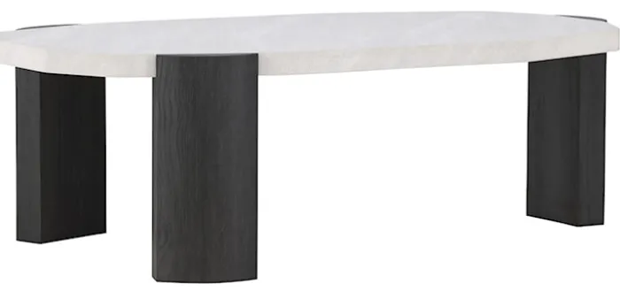 Stolik kawowy Kres 125x71 cm jasnoszary/dąb czarny