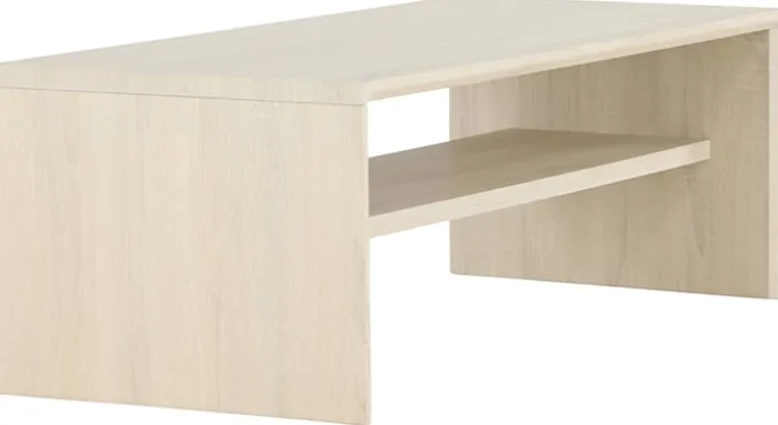 Stolik kawowy Lorren 100x50 cm dąb bielony z półką