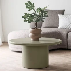 Stolik kawowy Nagano okrągły 80 cm zielony mat