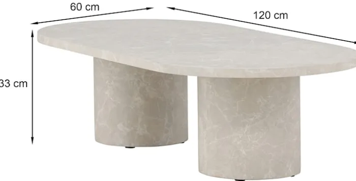 Stolik kawowy Narvik 120x60 cm beżowy