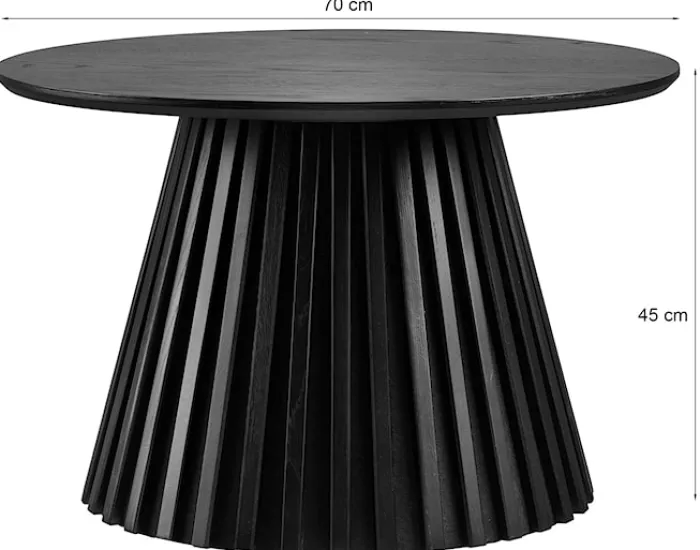 Stolik kawowy Nenters okrągły 70 cm dąb czarny fornir