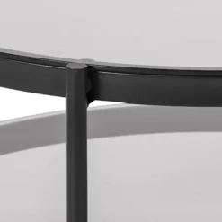 Stolik kawowy okrągły Aykal średnica 79 cm dymione szkło