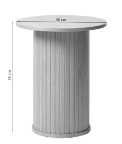 Stolik kawowy okrągły Gativel 50 cm lamele dąb naturalny