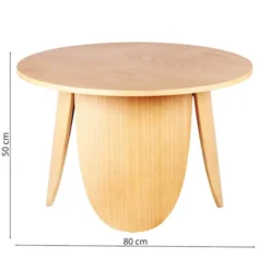 Stolik kawowy okrągły Vivially średnica 80 cm dąb naturalny