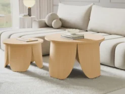 Stolik kawowy okrągły Vivially średnica 60 cm dąb naturalny