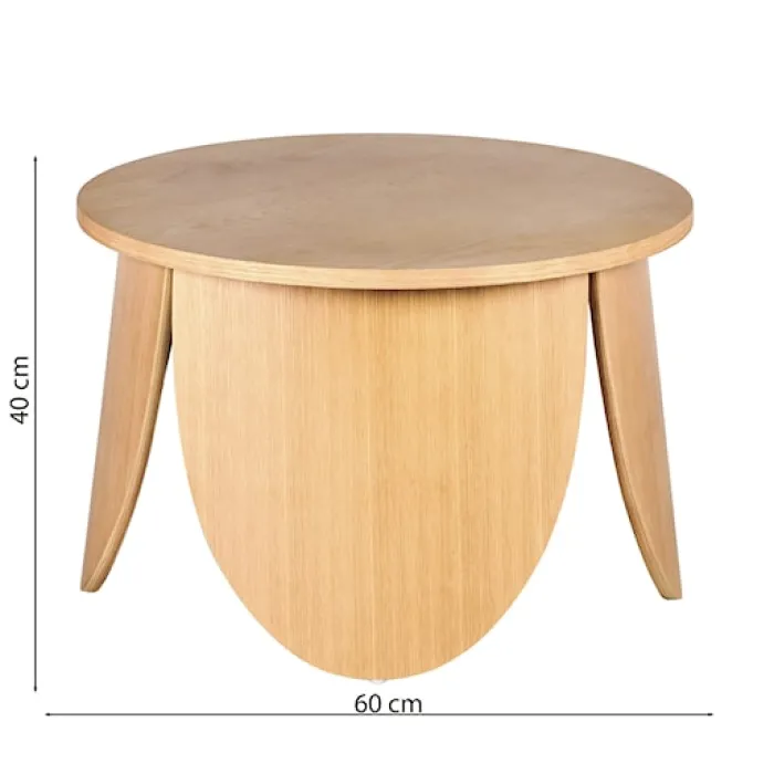 Stolik kawowy okrągły Vivially średnica 60 cm dąb naturalny