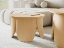 Stolik kawowy okrągły Vivially średnica 60 cm dąb naturalny