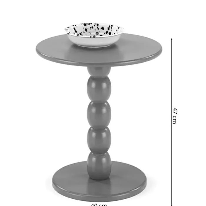 Stolik kawowy Ovidal okrągły blat 40 cm biały
