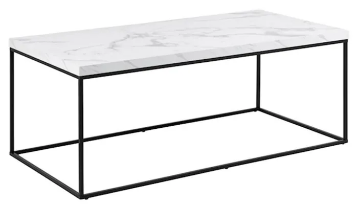 Stolik kawowy Pillys 110x55 cm biały marmur