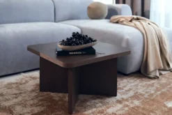 Stolik kawowy Qubeo kwadratowy 60 cm jesion prestige bronze