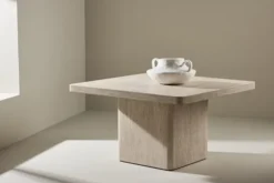 Stolik kawowy Qvart kwadratowy 80 cm trawertyn