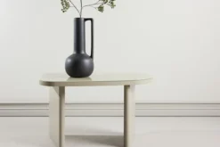 Stolik kawowy Ritony 70x45 cm beżowy ze szklanym blatem